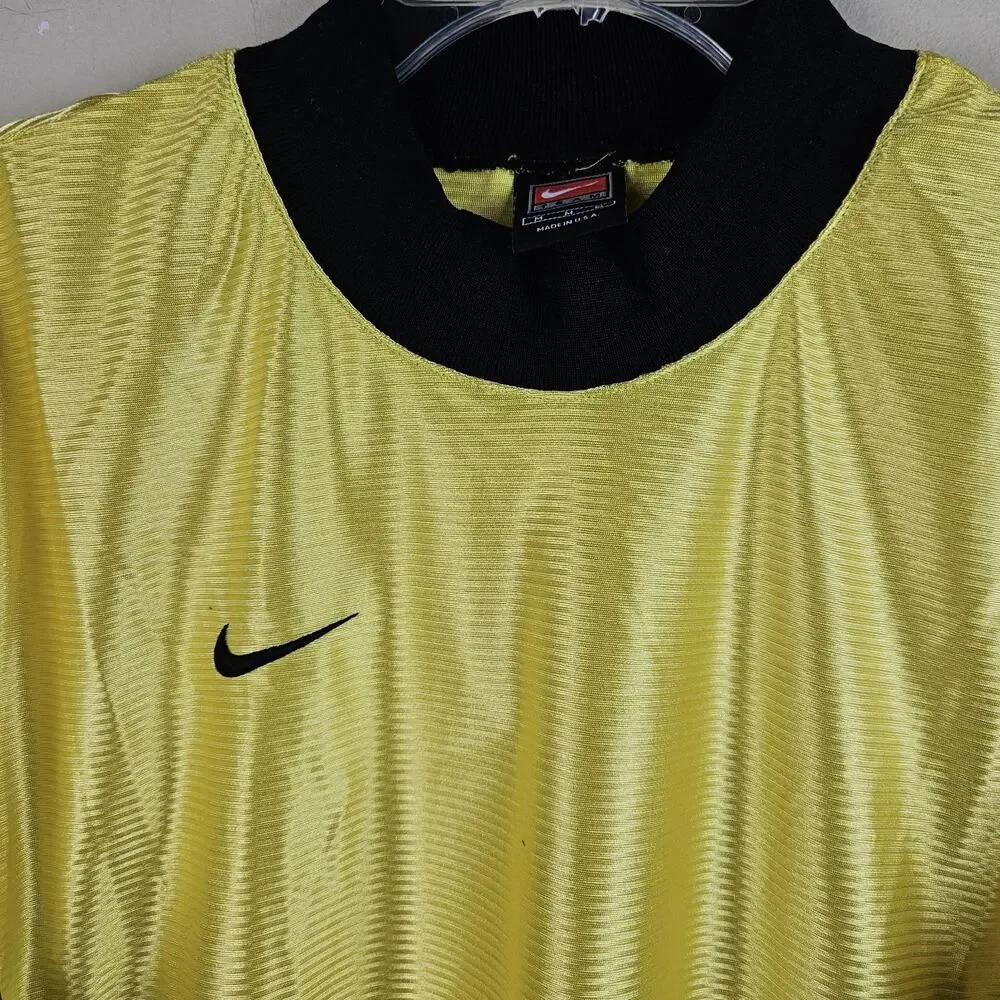 Vintage 90s Nike Soccer Jersey Men M Yellow Long Sleeve Goalkeeper Made In USA
